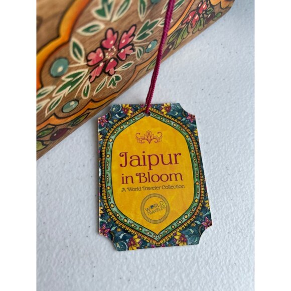 Handcrafted Jaipur In Bloom Wooden Votive Candle Holder With Floral Design - Picture 6 of 10